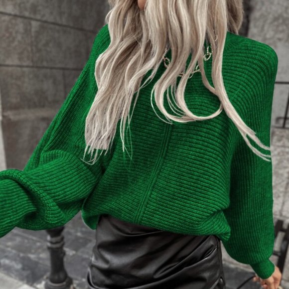 CHIC DOLLZ Rib-Knit Batwing Sleeve Sweater - Picture 1 of 6